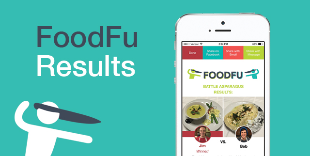 FoodFu Press Kit - Download the FoodFu Food Fight App Battle Screen