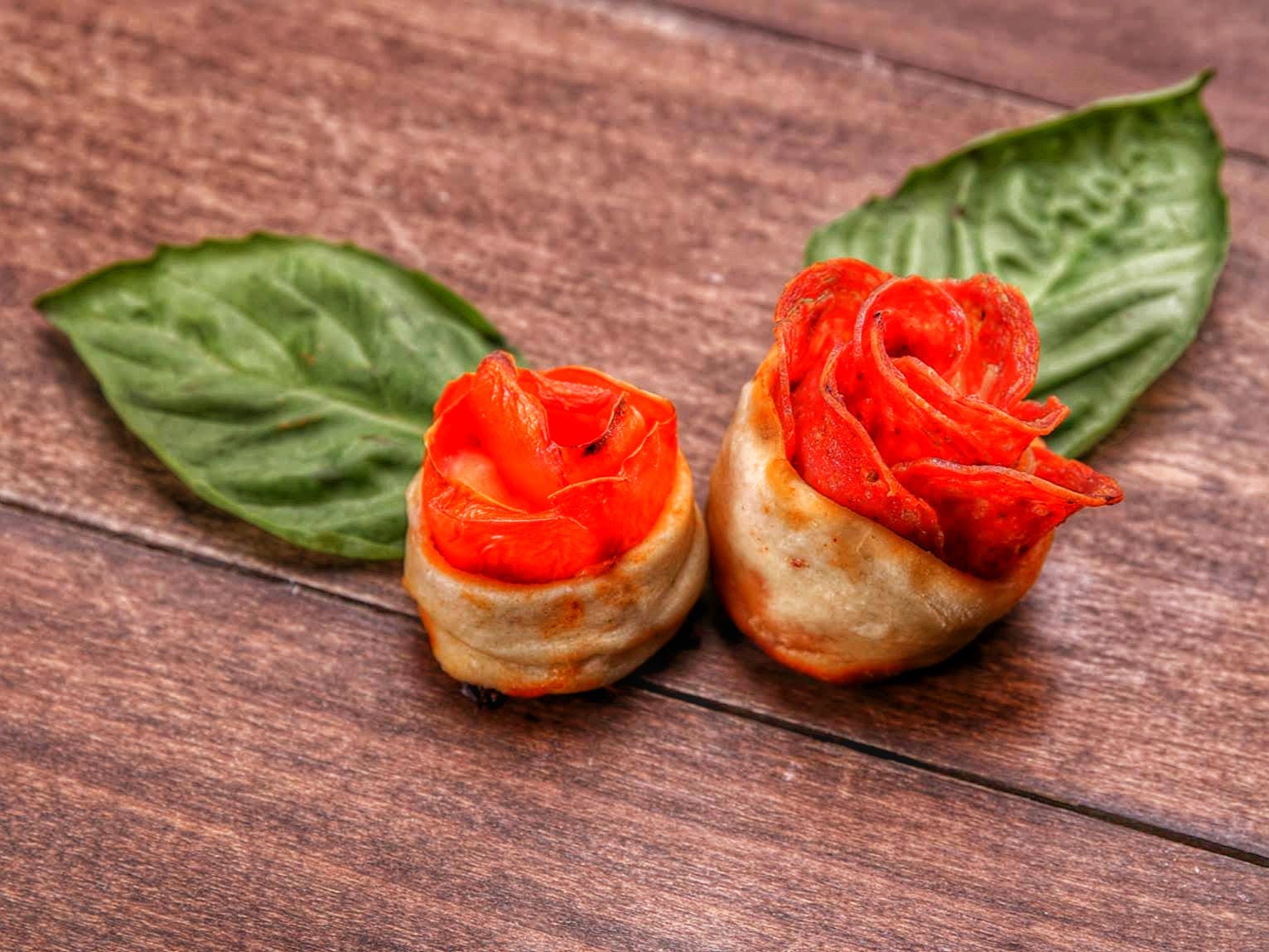 Romantic Pepperoni Pizza Roses